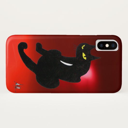 Coques Case-Mate iPhone Rubis de rouge de CAT NOIR (Dos (Horizontal))