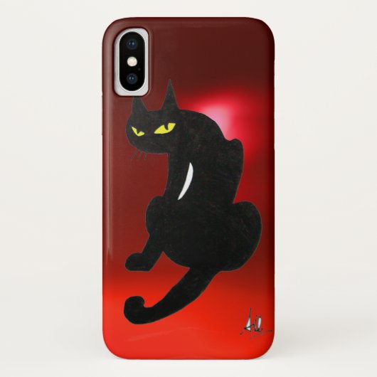Coques Case-Mate iPhone Rubis de rouge de CAT NOIR (Dos)
