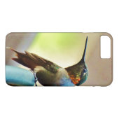 Coques Case-Mate iPhone Ruby perché et petit colibri vert (Dos (Horizontal))