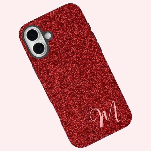 Coques Case-Mate iPhone Ruby Red Girly Printed Glitter Stylish and Cute