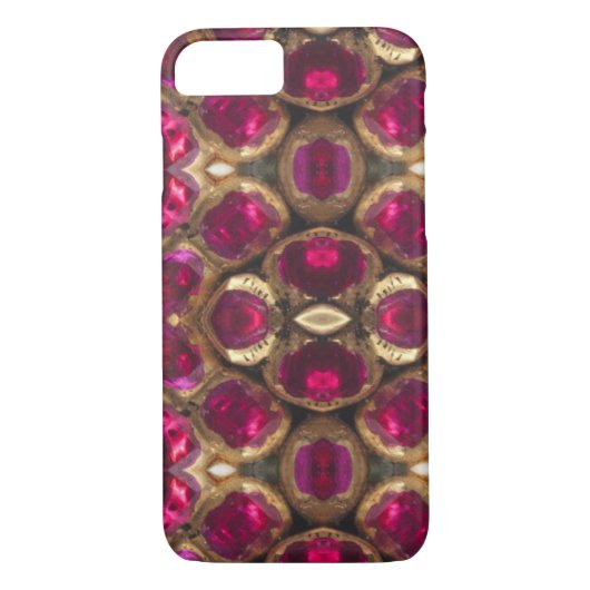 Coques Case-Mate iPhone Ruby Red Pink Gold Gemstone Motif Élégant Chic (Dos)