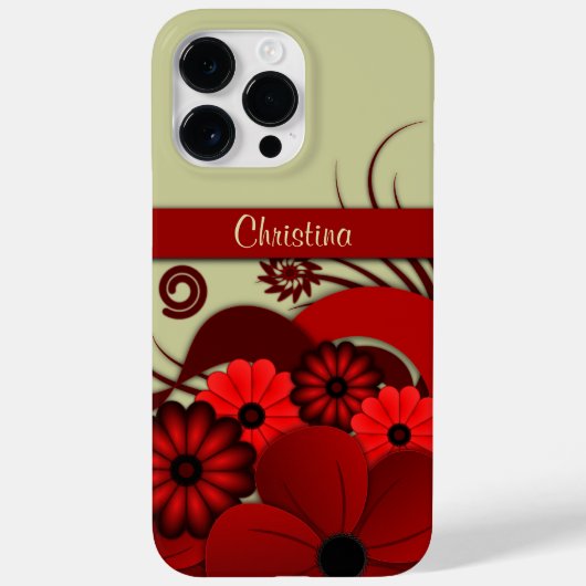 Coques Case-Mate iPhone Ruby Rouge tendance Hibiscus Floral Fleurs gothiqu (Verso)