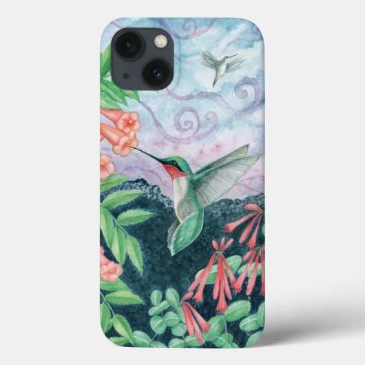 Coques Case-Mate iPhone Ruby Throated Hummingbird Orig Art iPhone 7/8 Coqu (Verso)
