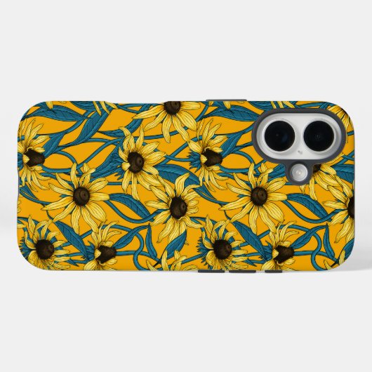 Coques Case-Mate iPhone Rudbekia jaune (Verso (horizontal))