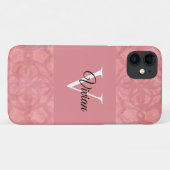 Coques Case-Mate iPhone Ruddy Pink Batik Nom Monogrammé (Dos (Horizontal))
