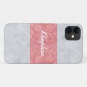 Coques Case-Mate iPhone Ruddy rose Batik gris Aquarelle Nom (Dos (Horizontal))
