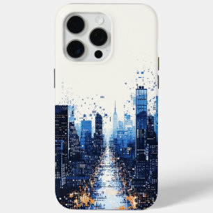 Coque iPhone 15 Pro Max Rue urbaine moderne bleue