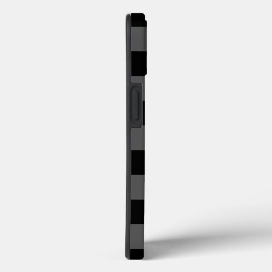 Coques Case-Mate iPhone Rugby gris noir avec Monogramme rose chaud (Verso / Droite)