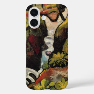 Coques iPhone 16 Ruisseau forestier par August Macke Expressionnism