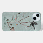 Coques Case-Mate iPhone Rune Algiz avec branches et corbeau (Verso (horizontal))