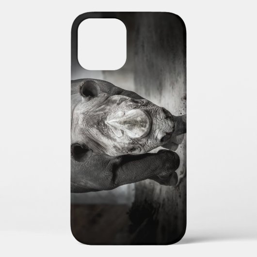 Coques Case-Mate iPhone Running Rhinoceros : Wild Animal Portrait. (Verso)