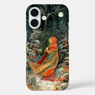 Coques iPhone 16 Russe belle fille, peinture folklorique