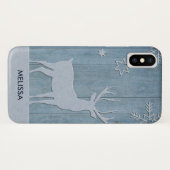 Coques Case-Mate iPhone Russe Bleu Bois Reindeer Pays Noël (Dos (Horizontal))