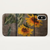 Coques Case-Mate iPhone Rustic Barn Wood Sunflower (Dos (Horizontal))