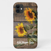 Coques Case-Mate iPhone Rustic Barn Wood Sunflower (Dos)