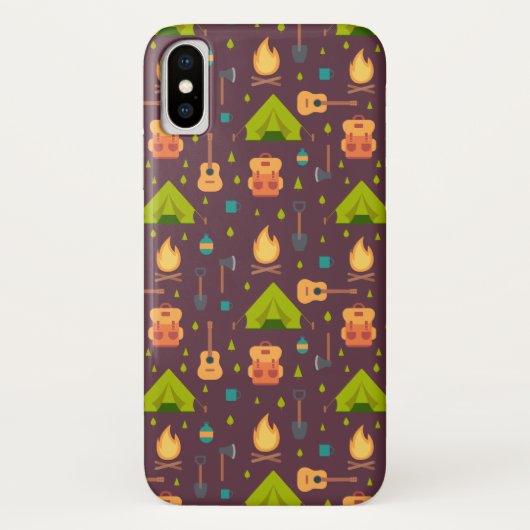 Coques Case-Mate iPhone Rustic Camping Tentes Motifs et Guitares (Dos)