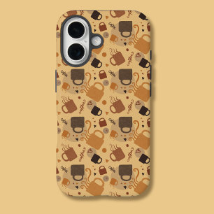 Coques iPhone 16 Rustic Coffee Love - Mug and Heart Motif