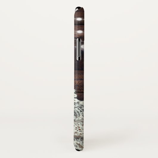 Coques Case-Mate iPhone Rustic Country String Lumières Dentelle Étincelant (Dos/Droite)
