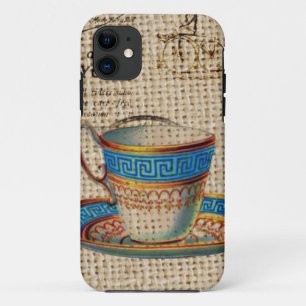 Case-Mate iPhone Case Rustic english country tea party blue teacup