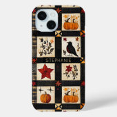 Coques Case-Mate iPhone Rustic Fall Quilt Motif | Patchwork agricole (Verso)