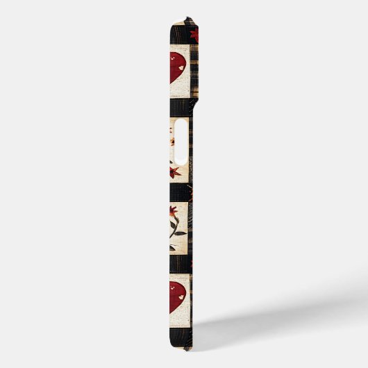 Coques Case-Mate iPhone Rustic Fall Quilt Motif | Patchwork agricole (Verso / Droite)
