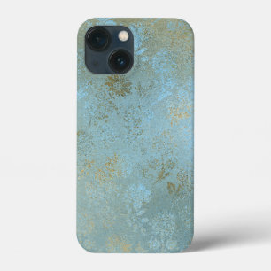 Case-Mate iPhone Case rustic gold,golden,grunge wall,teal florals,v