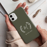 Coque Pour Pour iPhone 14 Pro Max Rustic Laurel Script Monogramme Nom Coque-Mate iPh<br><div class="desc">Rustic Laurel Script Monogramme Dossier téléphonique du nom. Cliquez sur le bouton Modifier pour customiser cette conception.</div>