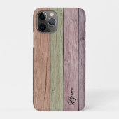 Coques Case-Mate iPhone Rustic Pastel Bois Plank Nom personnalisable (Dos)
