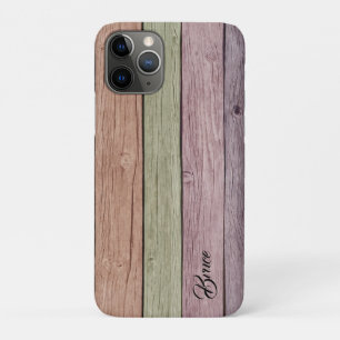 Case-Mate iPhone Case Rustic Pastel Bois Plank Nom personnalisable