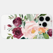 Coques Case-Mate iPhone Rustic Watercolor Botanical with Monogram (Verso (horizontal))