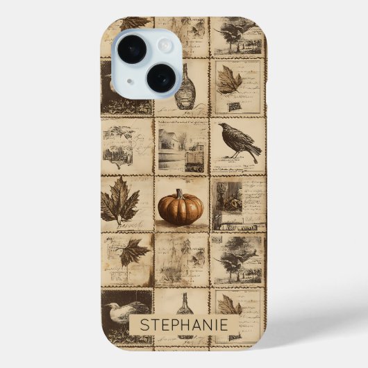 Coques Case-Mate iPhone Rustique Automne Ephemera Collage | Terre chaude ( (Verso)