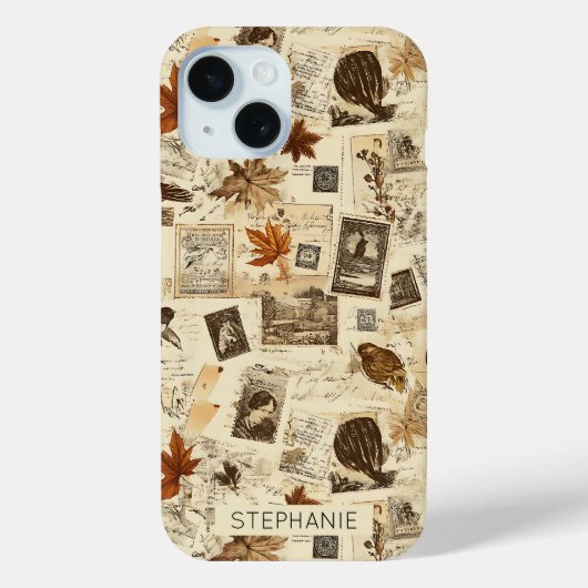 Coques Case-Mate iPhone Rustique Automne Ephemera Collage | Terre chaude (Verso)