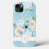Rustique Bleu Rose Vert Floral Shabby Chic