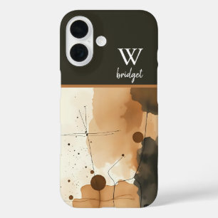 Coques iPhone 16 rustique Boho d'automne chaud Terre abstraite