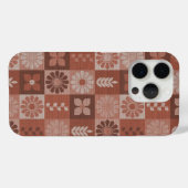 Coques Case-Mate iPhone Rustique Brown Burlap Flowers Feuille Motif (Verso (horizontal))