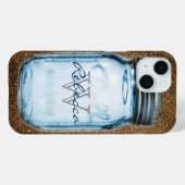 Coques Case-Mate iPhone rustique chic western burlap personnalisable mason (Verso (horizontal))
