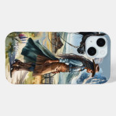 Coques Case-Mate iPhone Rustique Cowgirl et Cheval Personnalisé (Verso (horizontal))