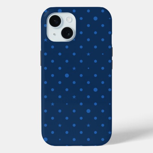 Coques Case-Mate iPhone Rustique Élégant Bleu & Étoiles Noires (Verso)