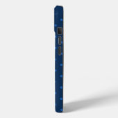 Coques Case-Mate iPhone Rustique Élégant Bleu & Étoiles Noires (Verso / Gauche)
