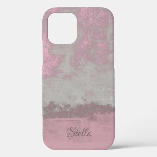Coques Case-Mate iPhone Rustique gris rose Mallow Abstrait Art Nr42 Monogr (Verso)