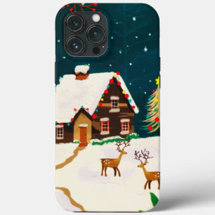 Case-Mate iPhone Case Rustique neige hiver Accueil Réveillon de Noël