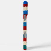 Coques Case-Mate iPhone Rustique rouge, blanc et bleu Torn Motif rayé (Verso / Droite)