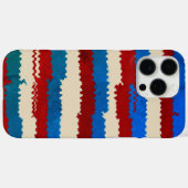 Coques Case-Mate iPhone Rustique rouge, blanc et bleu Torn Motif rayé (Verso (horizontal))