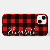 Coques Case-Mate iPhone Rustique rouge noir de Buffalo Plaid - peut modifi (Verso (horizontal))