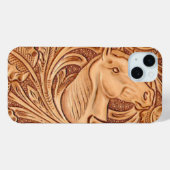 Coques Case-Mate iPhone rustique western country cuir cheval équestre (Verso (horizontal))