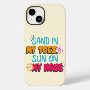 Coque Pour iPhone 14 Sable dans mes orteils, soleil sur mon nez