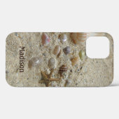 Coques Case-Mate iPhone Sable de plage et coquilles de mer Ajouter votre n (Verso (horizontal))