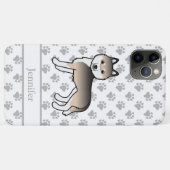 Coques Case-Mate iPhone Sable Husky Sibérien Chien de Dessin Animé & Nom (Dos (Horizontal))