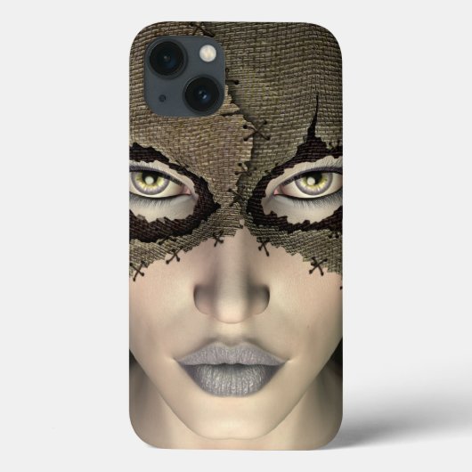 Coques Case-Mate iPhone Sac à burlap pointillé Visage Masqué Femme (Verso)