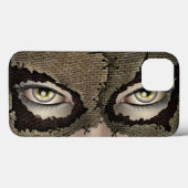 Coques Case-Mate iPhone Sac à burlap pointu Yeux féminins masqués (Verso (horizontal))